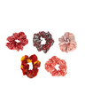 Scrunchie in Rottönen 5er Set Thumbnail 1